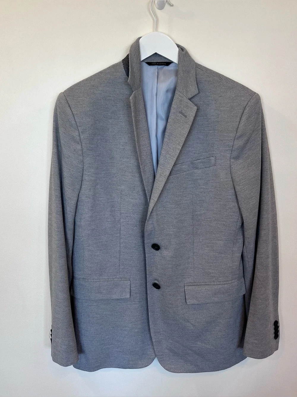 Banana Republic Mens Suit Jacket Size 38R Gray Two Button Sport Coat Preppy
